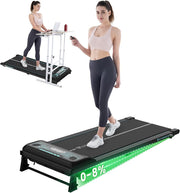 Under Desk Treadmill Walking Pad 6km/h Remote Control Incline LED Display --
