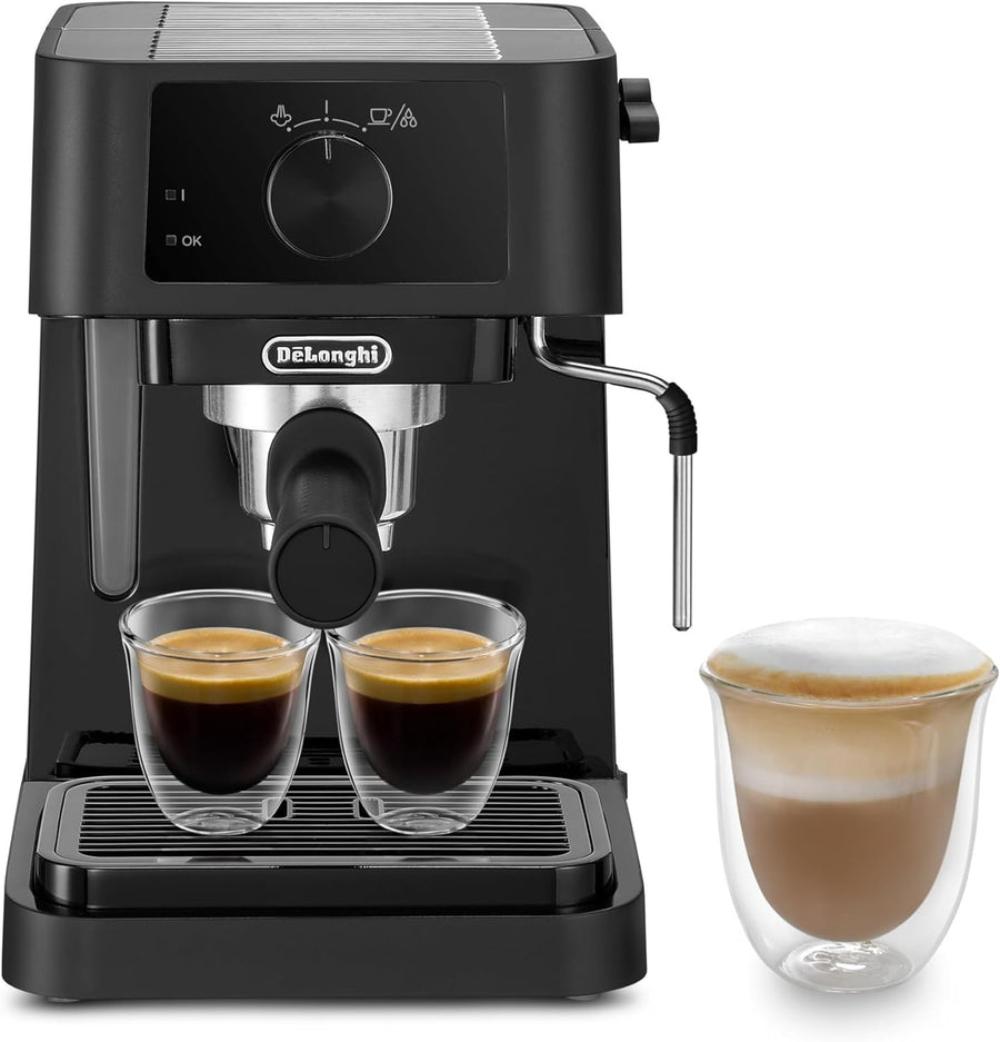 15-Bar Espresso Coffee Maker | Dual Cup Frother Machine | Compact Barista Pump