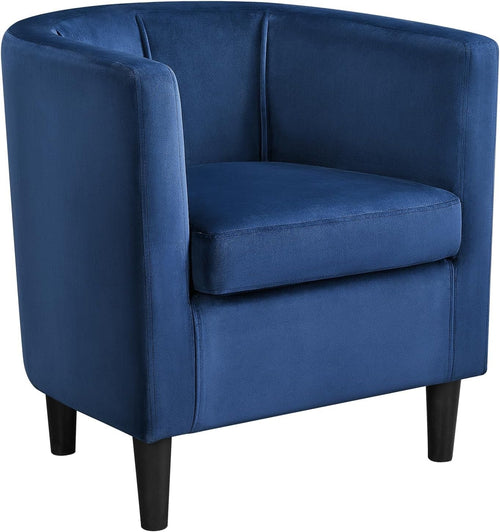 Blue Velvet Tub Chair Upholstered Accent Armchair
