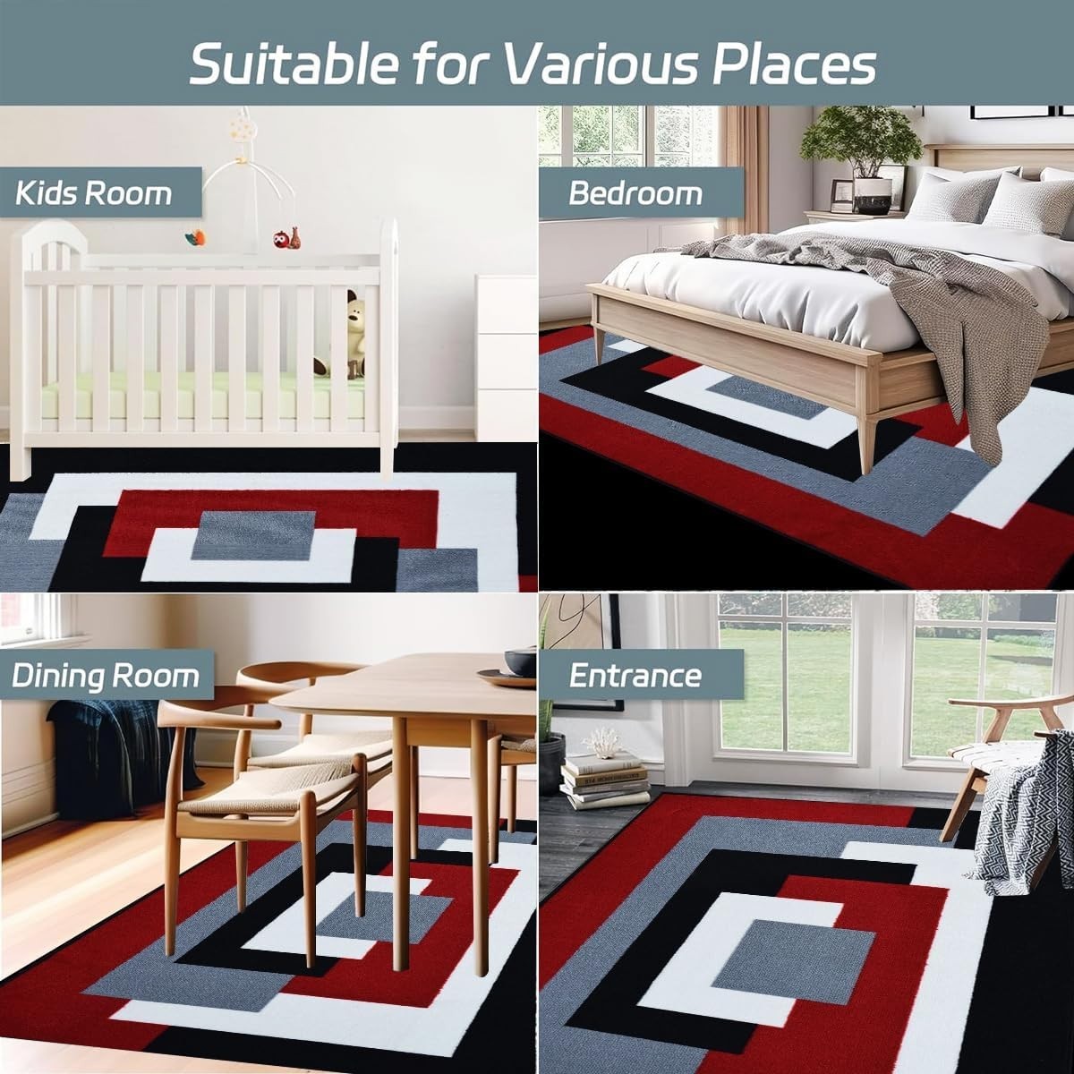 Extra Long Hallway Runner 80x300cm Geometric Flat Weave Non Slip Carpet