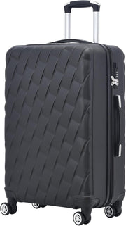 20 Inch Cabin Hard Shell Carry On Suitcase 4 Spinner Wheels Lock Black