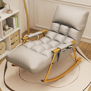 Reclining Rocking Chair for Adults – Comfy Padded Lounge Armchair Grey