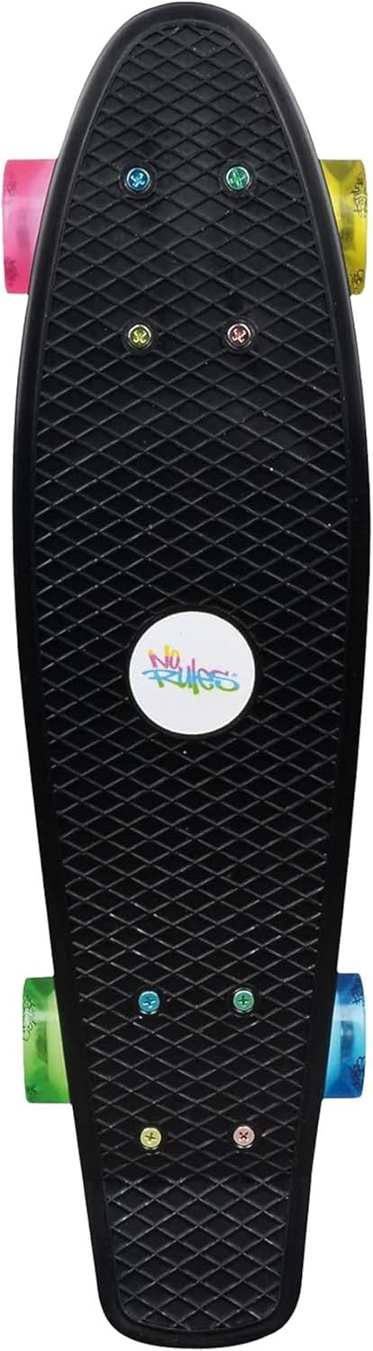 22" Beginner Skateboard Neon Plastic Waffle Deck ABEC 5 Kids Teens