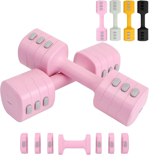 Fast Adjust Adjustable Dumbbells 4-in-1 2–5.5LB Each Non-Slip Women Weights