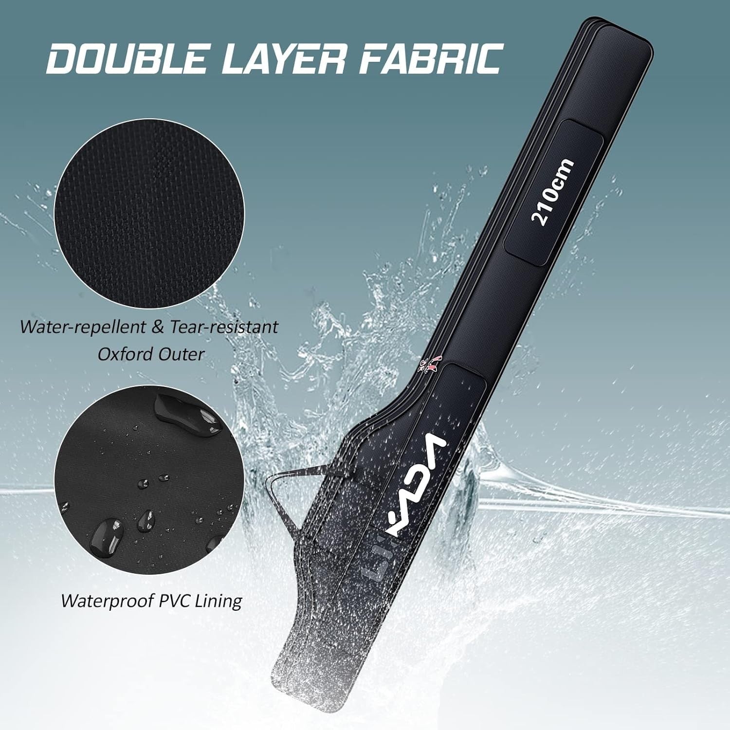 170cm Fishing Rod Reel Bag Portable Tackle Case with Shoulder Strap