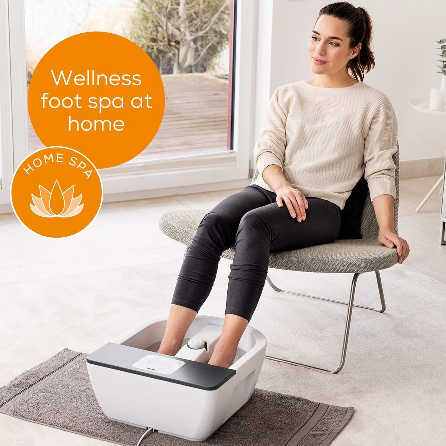 Premium Heated Foot Spa with Touch Screen Bubble Vibration Massage Pedicure