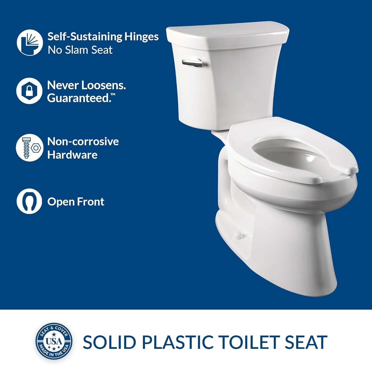White Round Toilet Seat | Commercial, Stay-Tite, Heavy-Duty