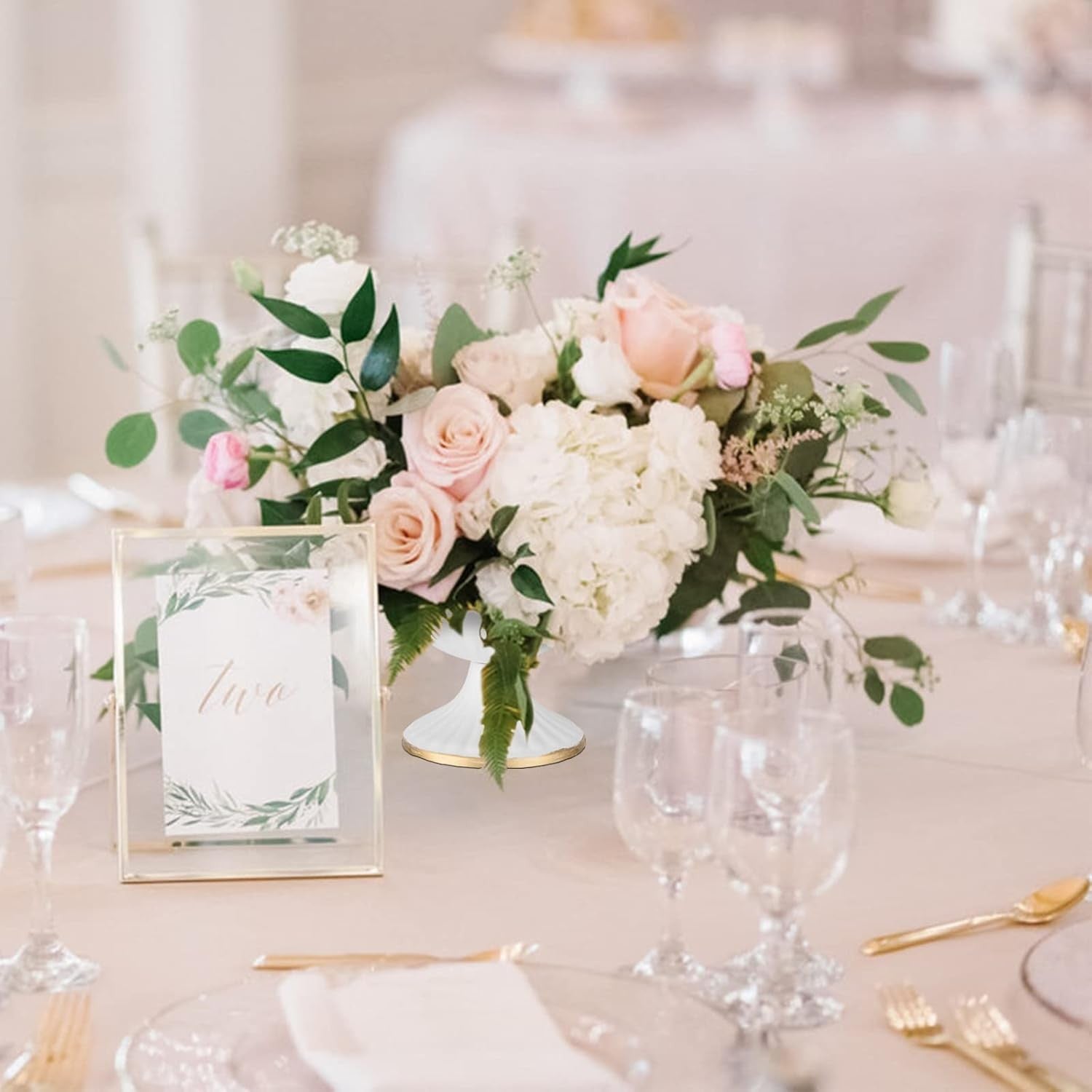 White Metal Flower Vase Set 10pcs Table Centrepiece Wedding Home Decor
