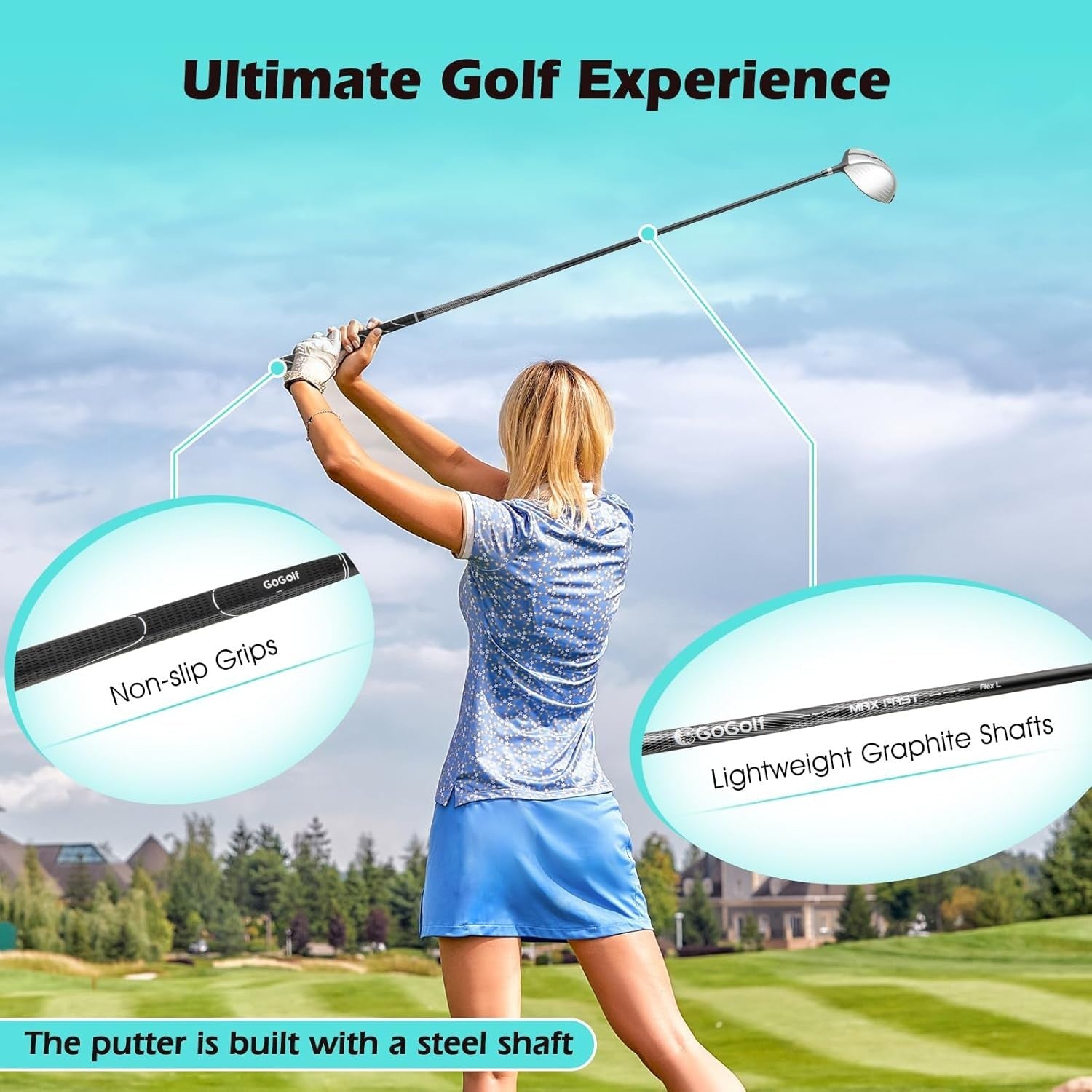 Ladies Right Hand Golf Club Set 12pc 460cc Driver Hybrid Irons Stand Bag