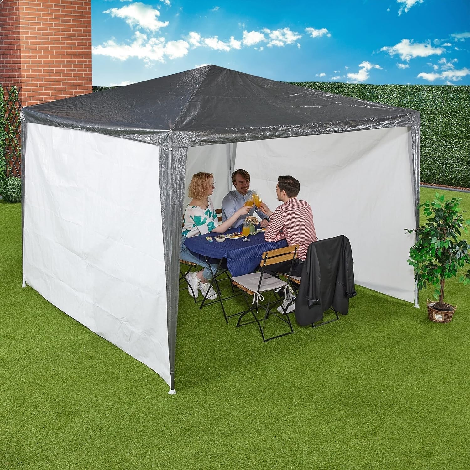 Gazebo Side Panels 3pc Set 2x3m Waterproof Party Tent Walls White