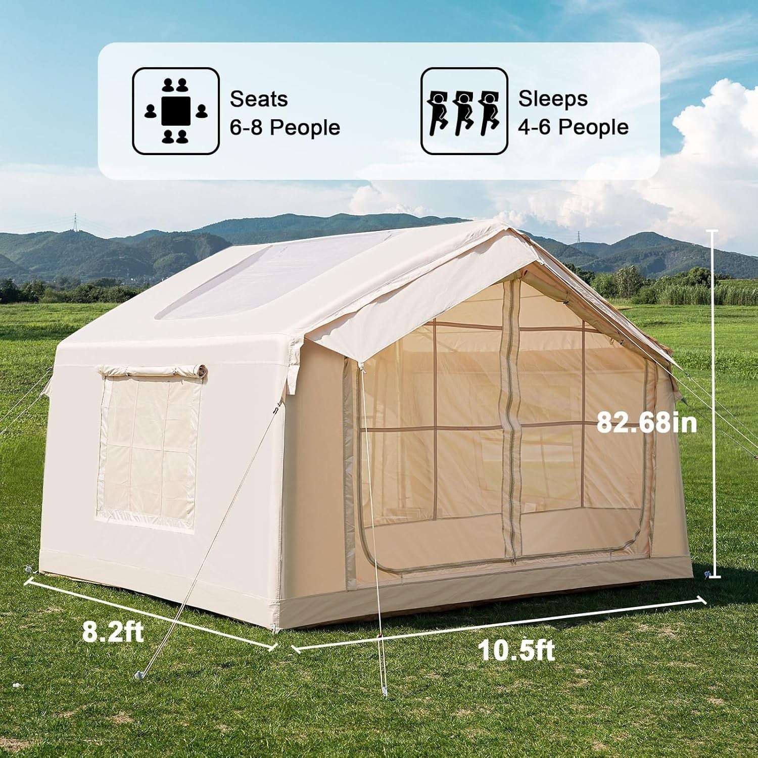 Inflatable Camping Tent 4 Season Waterproof Oxford Air Glamping
