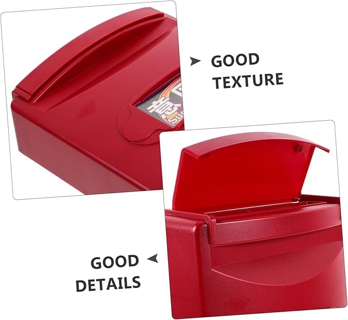 Lockable Wall Mount Mailbox Red ABS Weatherproof Secure Post Box 28.5x21.5x8cm