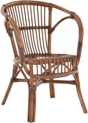 Scandinavian Wicker Chair Natural Rattan Armchair Brown Indoor Lounge Seat