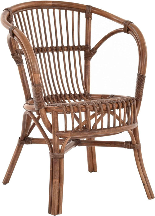 Scandinavian Wicker Chair Natural Rattan Armchair Brown Indoor Lounge Seat