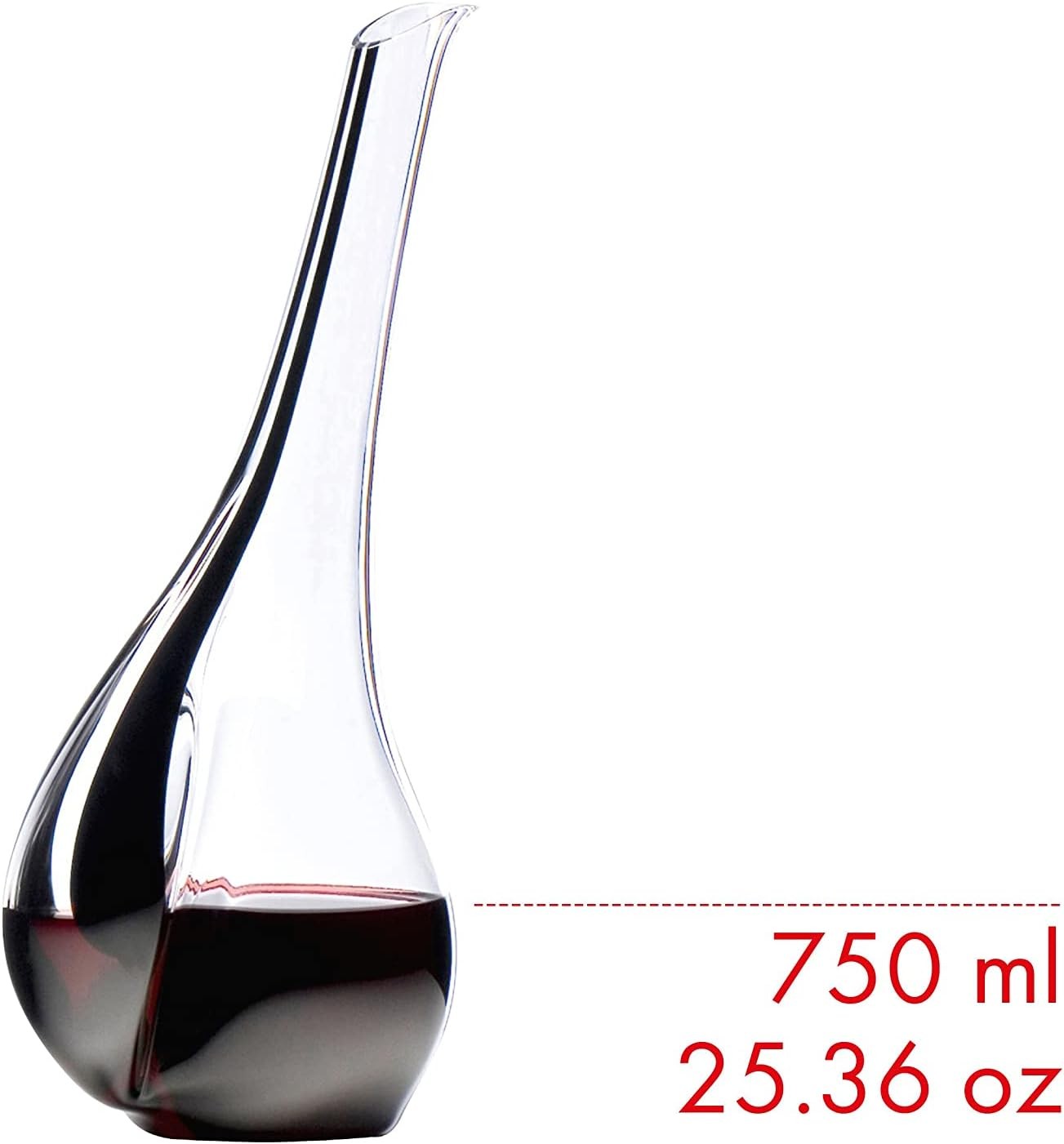 Elegant Crystal Wine Decanter 1.45L – Hand-Blown Black Tie Design Aerator