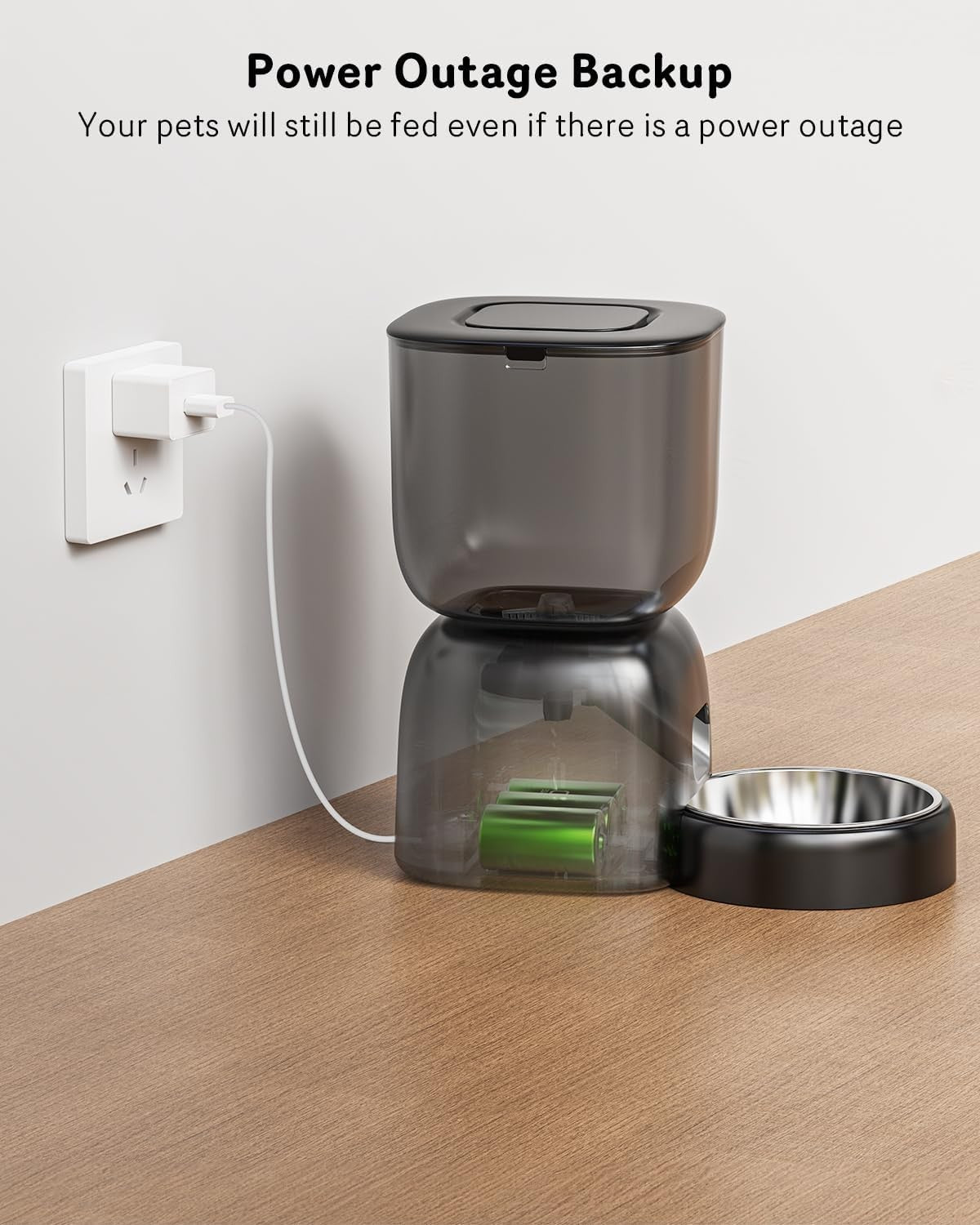 Automatic Cat Feeder 3L Timed Pet Food Dispenser Voice Recorder Battery