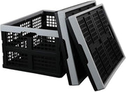 3 Pack Collapsible Storage Crates Foldable Plastic Boxes