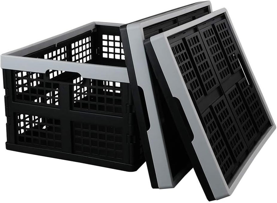 3 Pack Collapsible Storage Crates Foldable Plastic Boxes