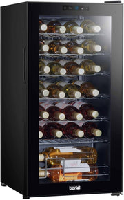 28 Bottle Wine Cooler Fridge Digital Touch Control LED Quiet Freestanding