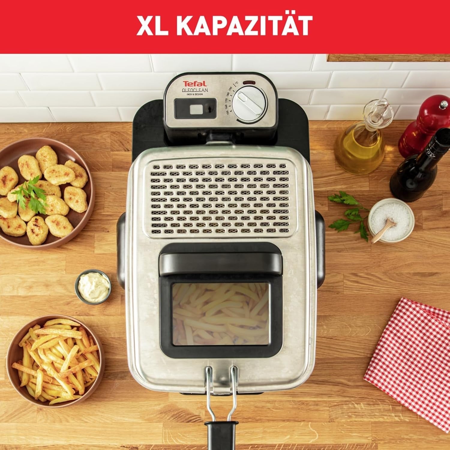 Electric Deep Fryer 2300W Stainless Steel Single Tank Countertop Fryer Home