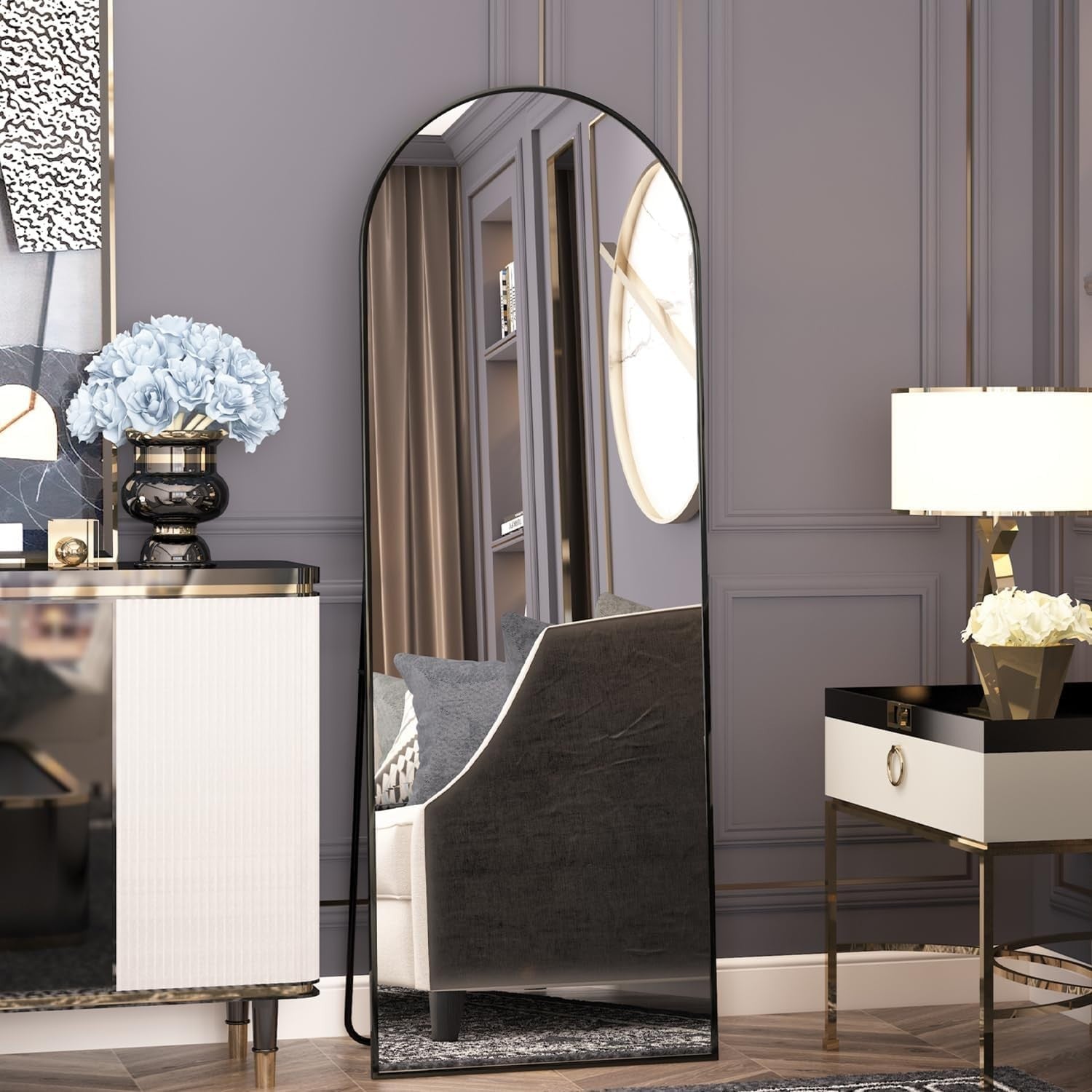 Arched Full Length Mirror 162x53cm Floor Wall Standing Dressing RoomArched Full