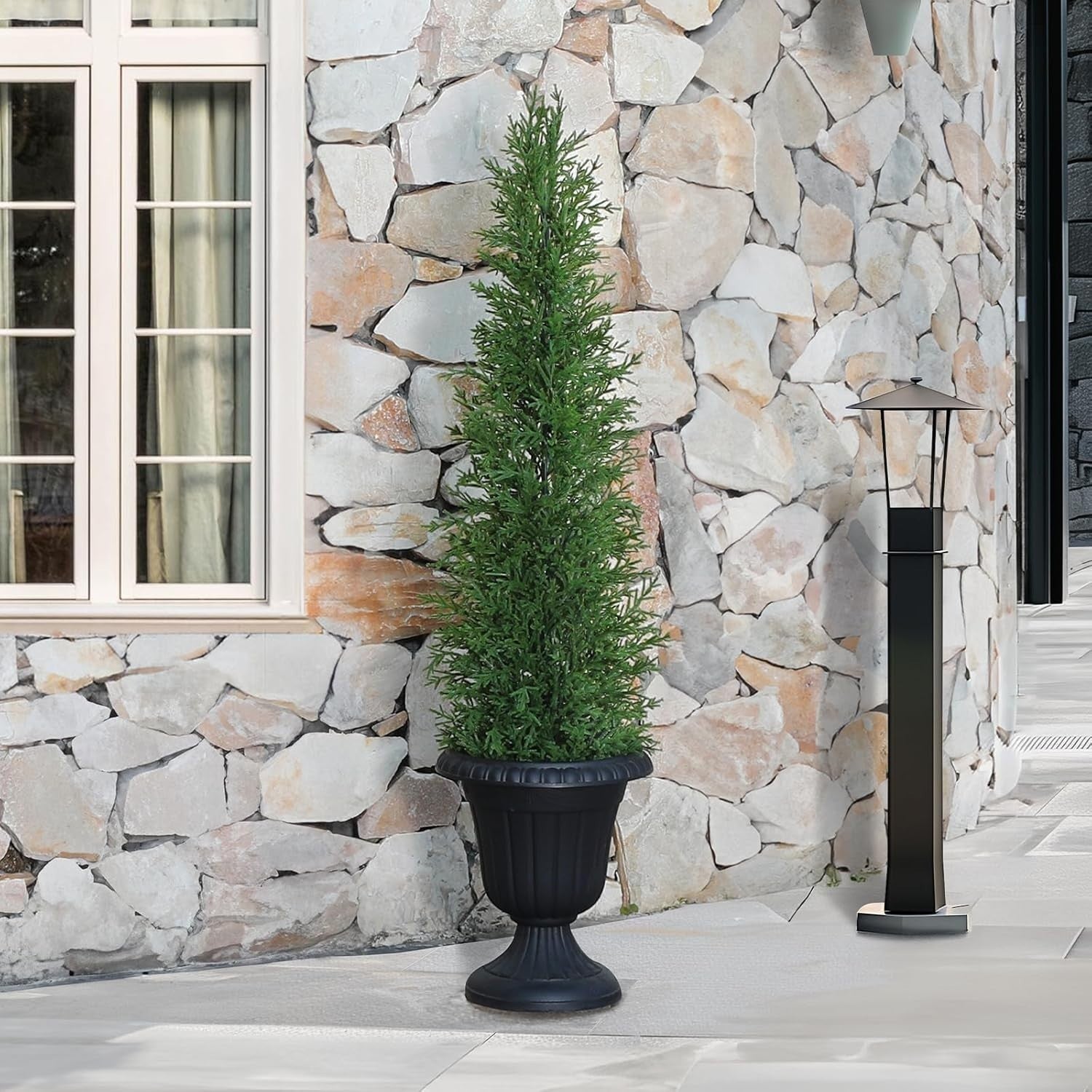 150cm Artificial Outdoor Conifer Tree UV Resistant Fake Cypress Porch Garden