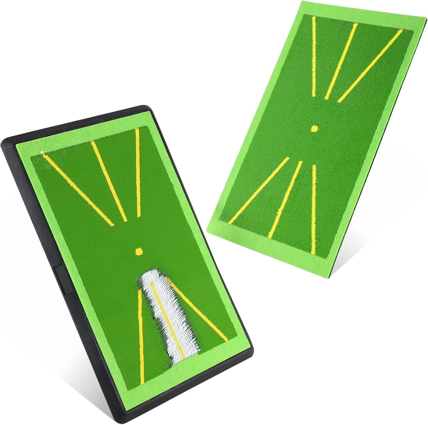 Golf Swing Mat 2 Pack Practice Hitting Mat with Anti Slip Base