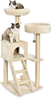 Large Cat Tree Scratching Post 127cm Multi-Level Tower Condo Platforms