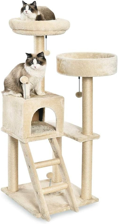Large Cat Tree Scratching Post 127cm Multi-Level Tower Condo Platforms