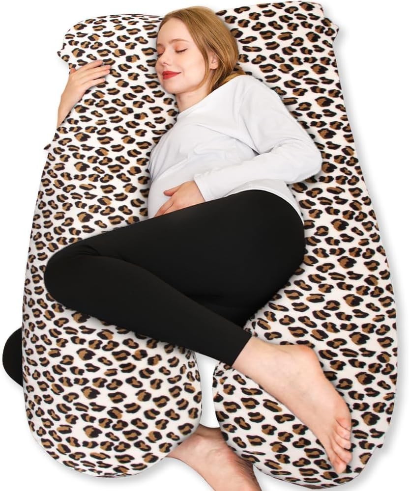 "U Shaped Pregnancy Pillow Full Body Maternity Support 55in Washable Cover "
