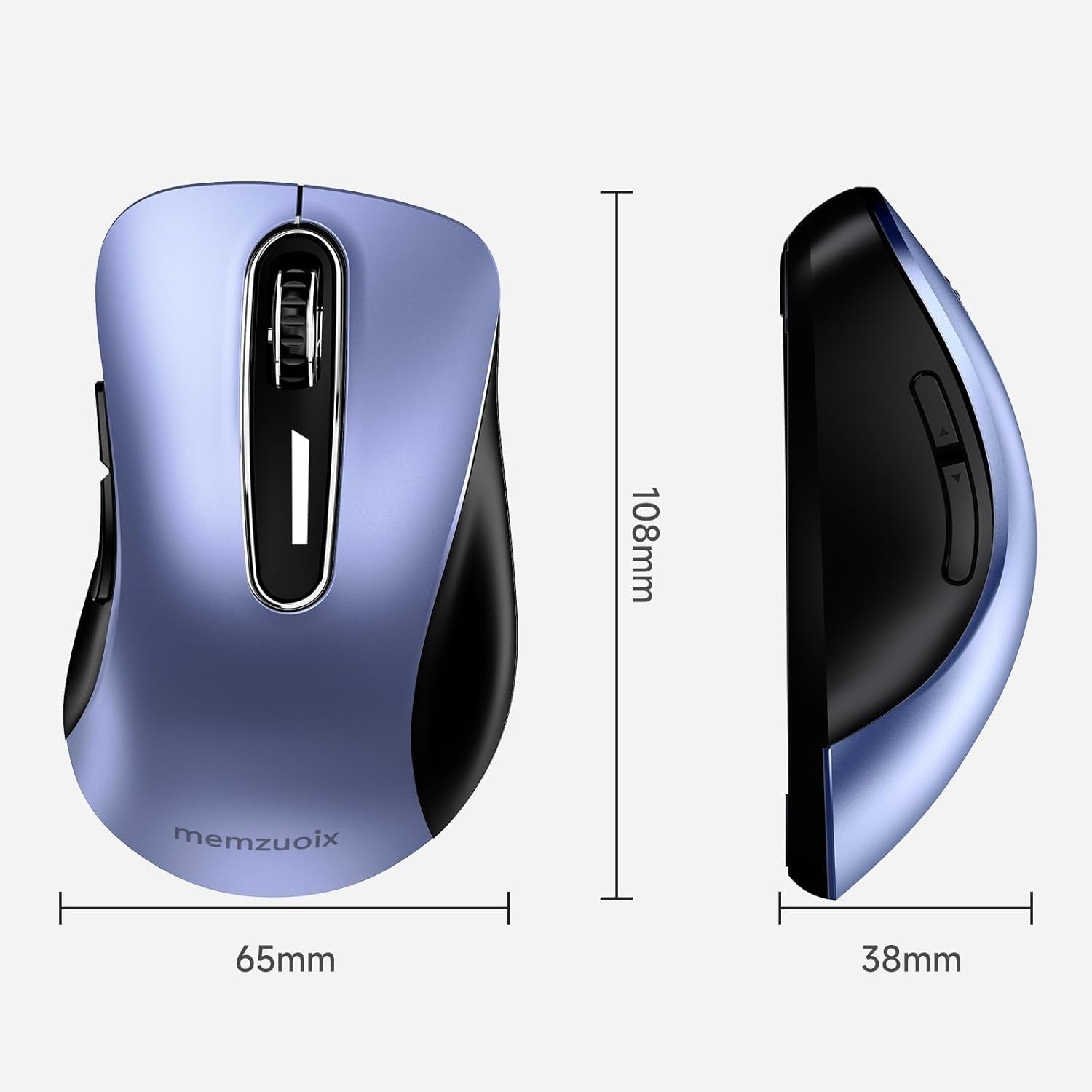 Navy Blue Wireless Mouse 1200 DPI USB 2.4G 5 Button Laptop