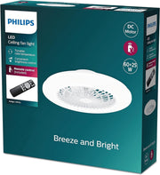 Philips LED Ceiling Fan, 25W, Remote Control, SceneSwitch, Modern White