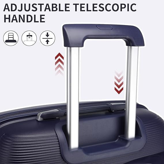 24 Inch Lightweight Hard Suitcase PP 4 Spinner Wheels TSA Lock