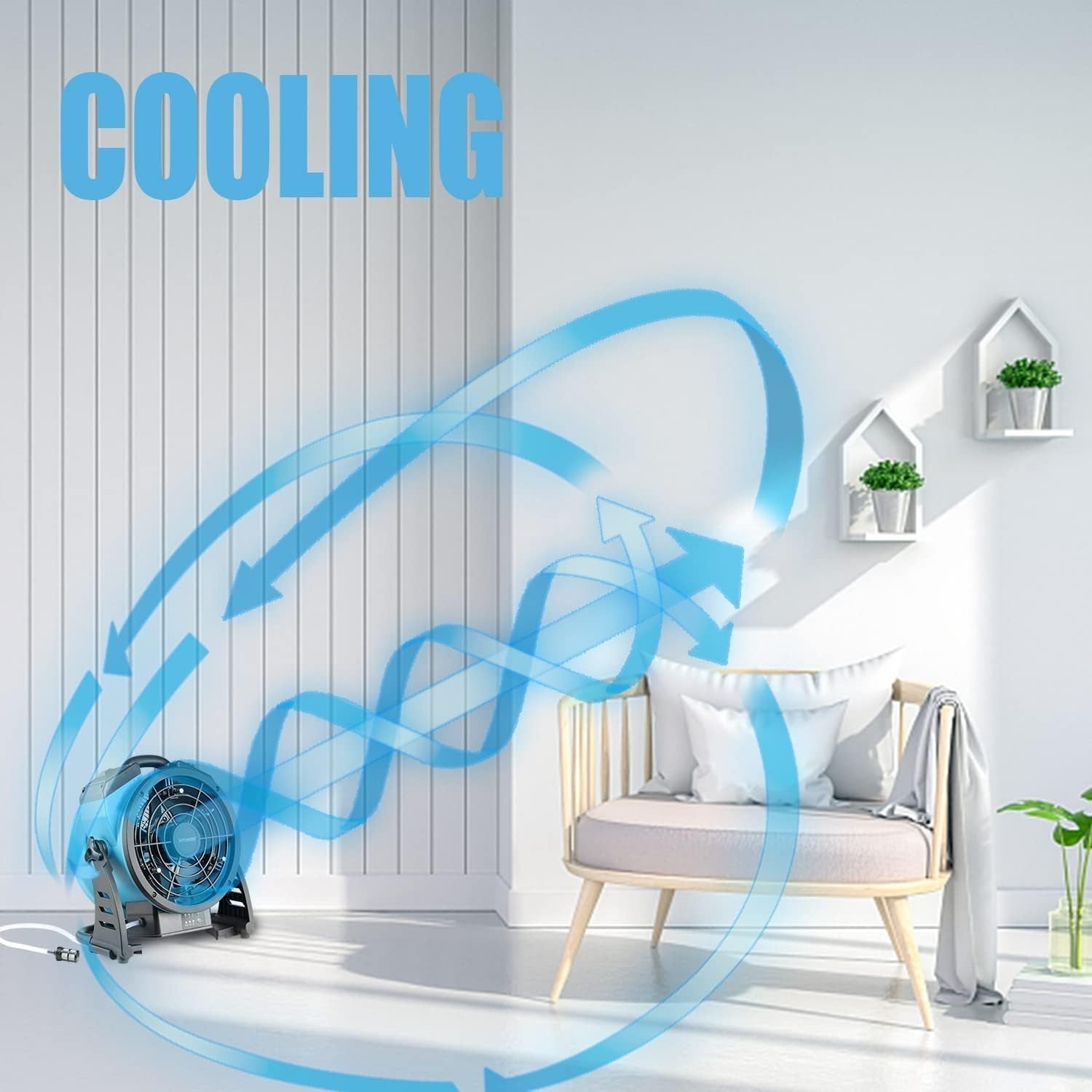 Rechargeable Misting Fan – 3-Speed Outdoor Cooling Air Circulator for Patio