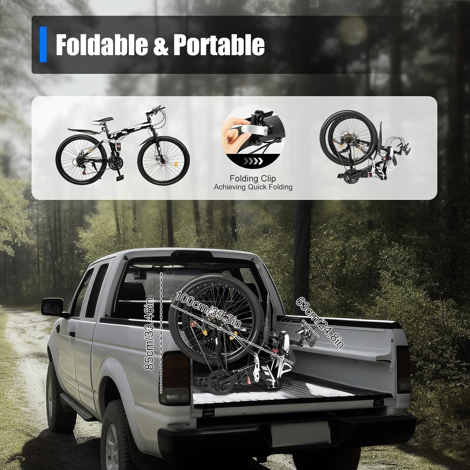 Mountain Bike 26” 21-Speed Disc Brake Adjustable Height High-Carbon Steel