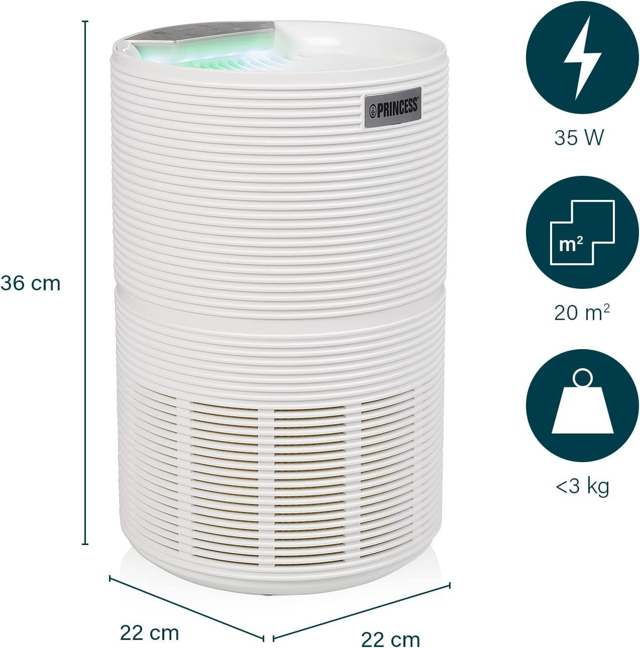 Smart Air Purifier H13 HEPA 99.97% Allergy Smoke Odour App Control