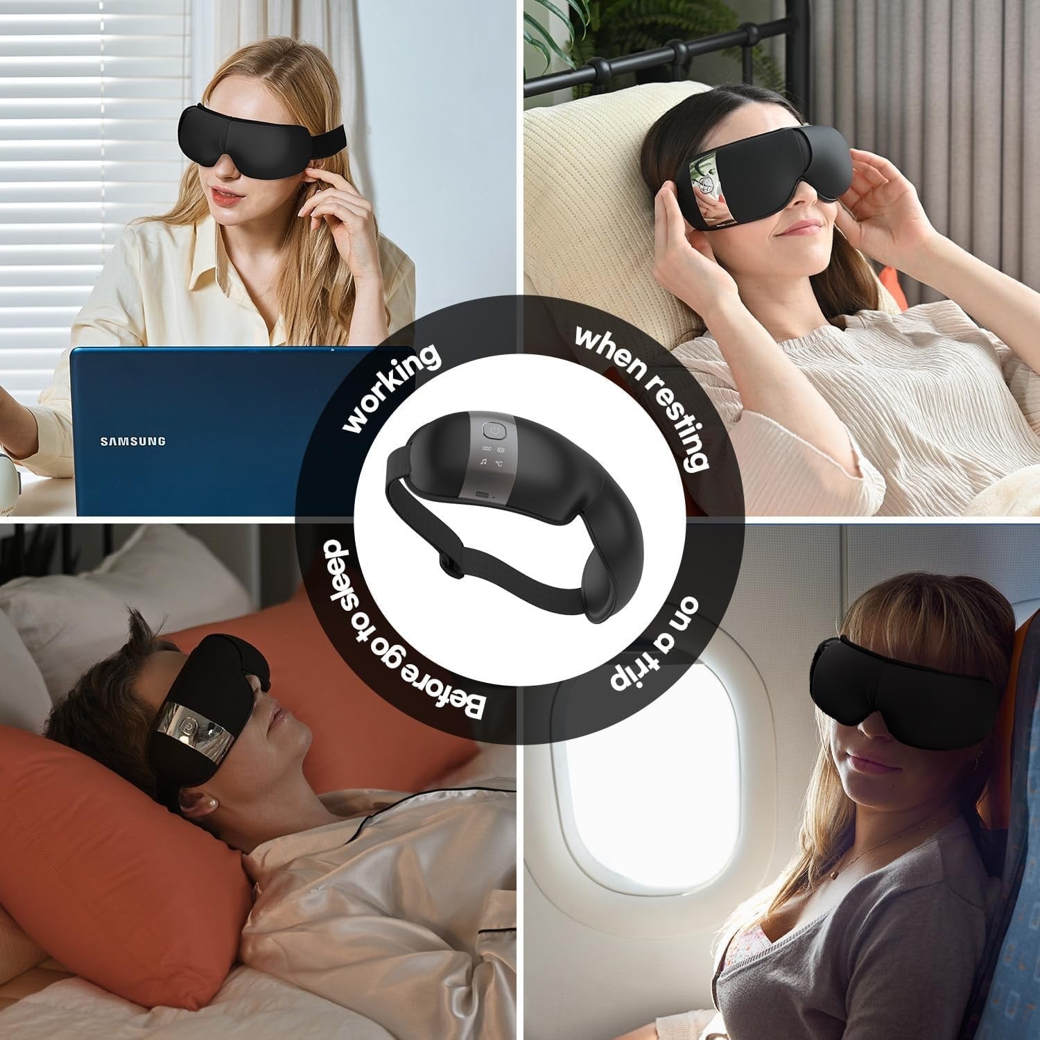 Heated Eye Massager Bluetooth Air Pressure Sleep & Dry Eye Relief