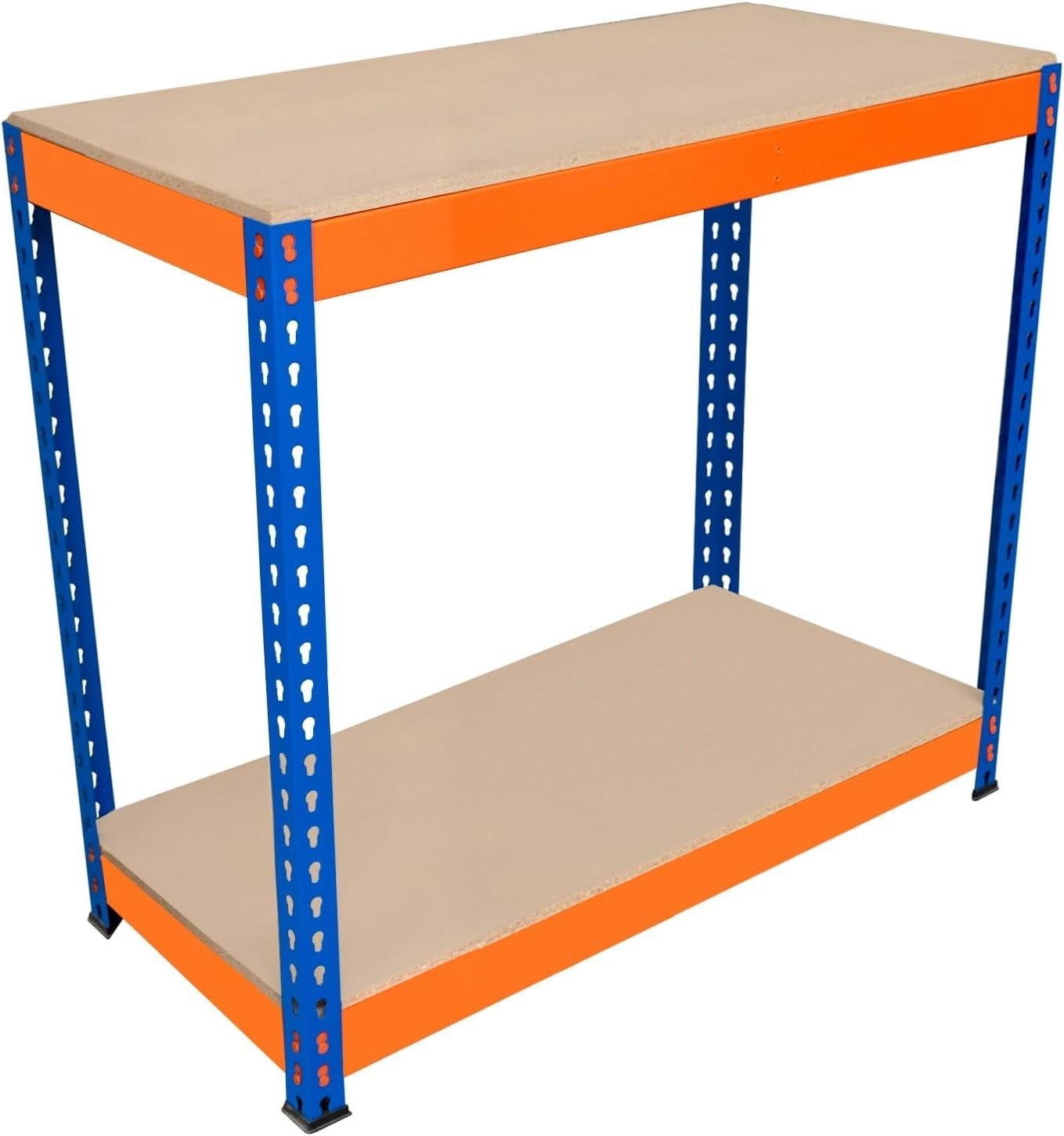 Heavy Duty Garage Workbench 300kg Shelves Boltless Steel Frame 90x45x90