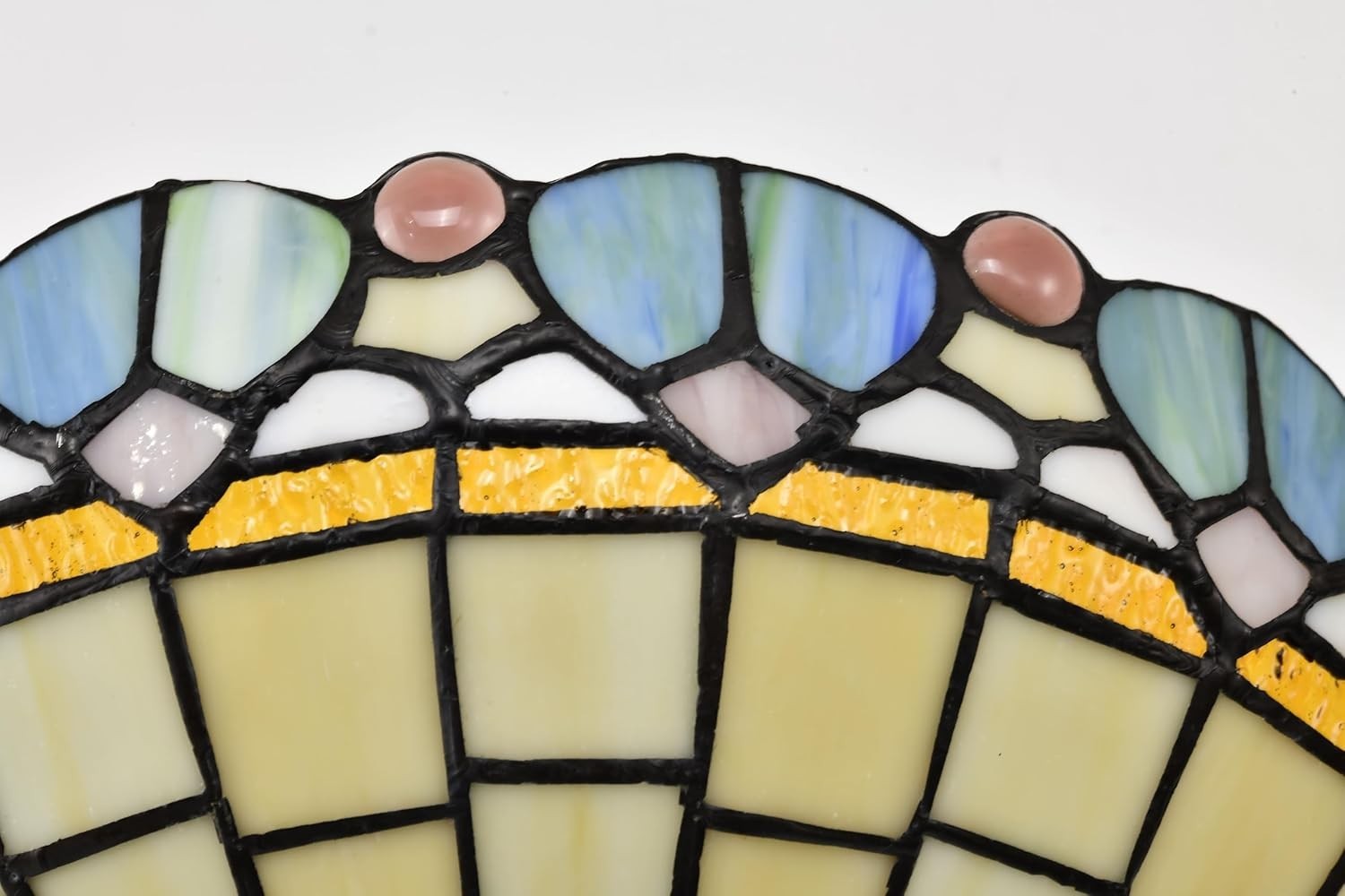 Tiffany Style Peacock Stained Glass Wall Light Vintage 12x7.5” Uplighter
