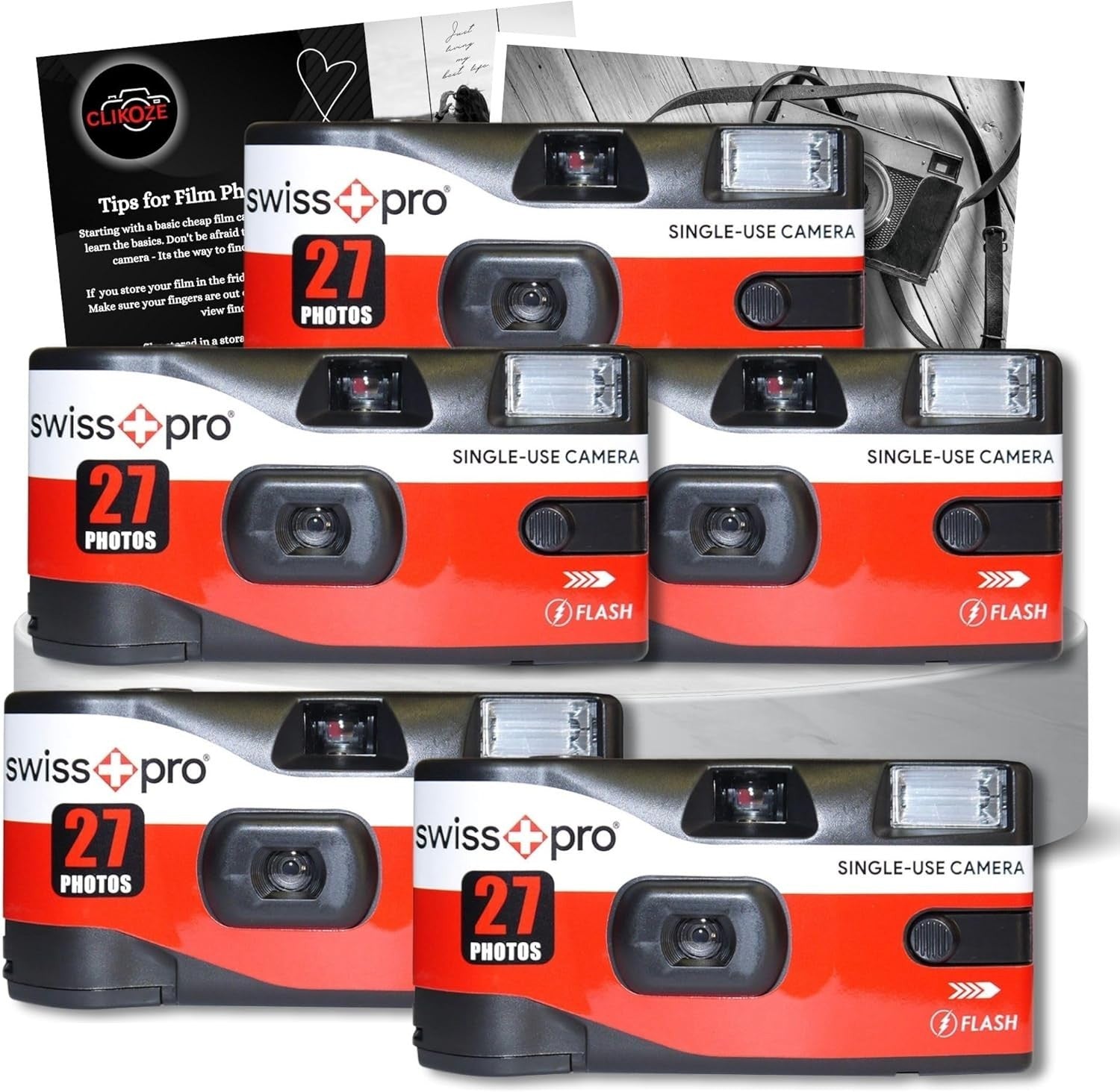5 Pack Disposable Film Cameras 35mm Flash Camera 27 Exposures Wedding