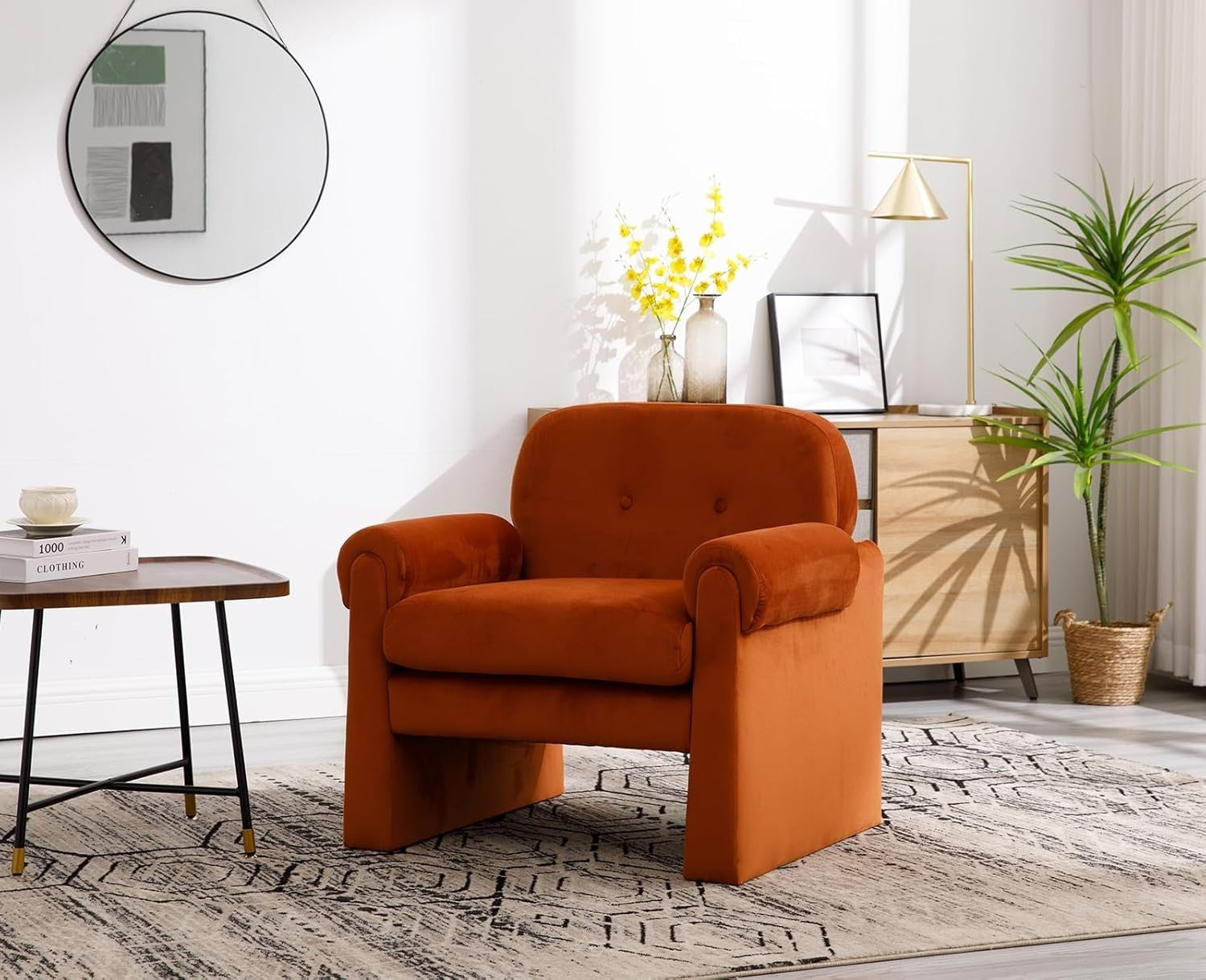 Chenille Armchair Tub Sofa Chair Comfy Lounge Seat for Living Room Home
