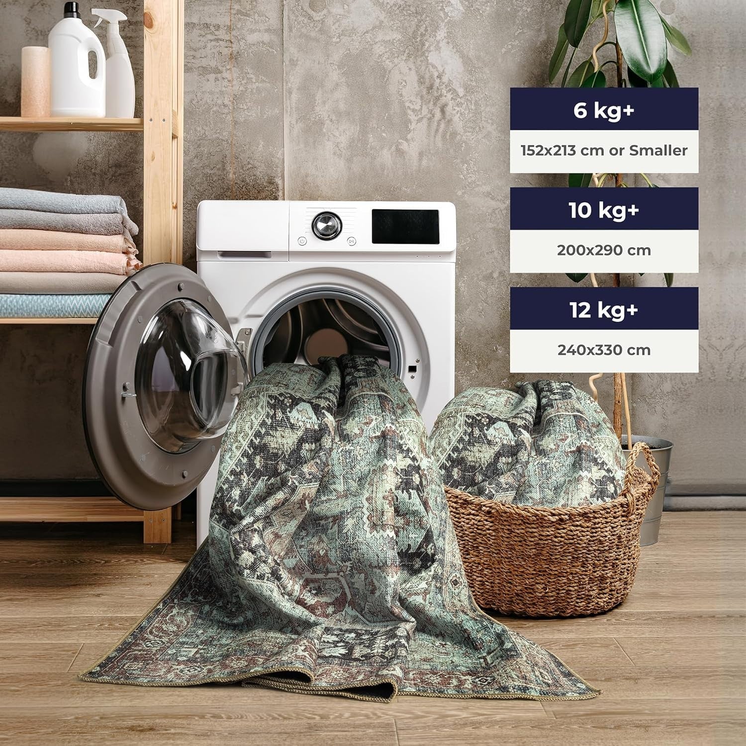 Washable Runner Rug 60x180cm Non-Slip Short Pile Charcoal Light Sienna Hallway