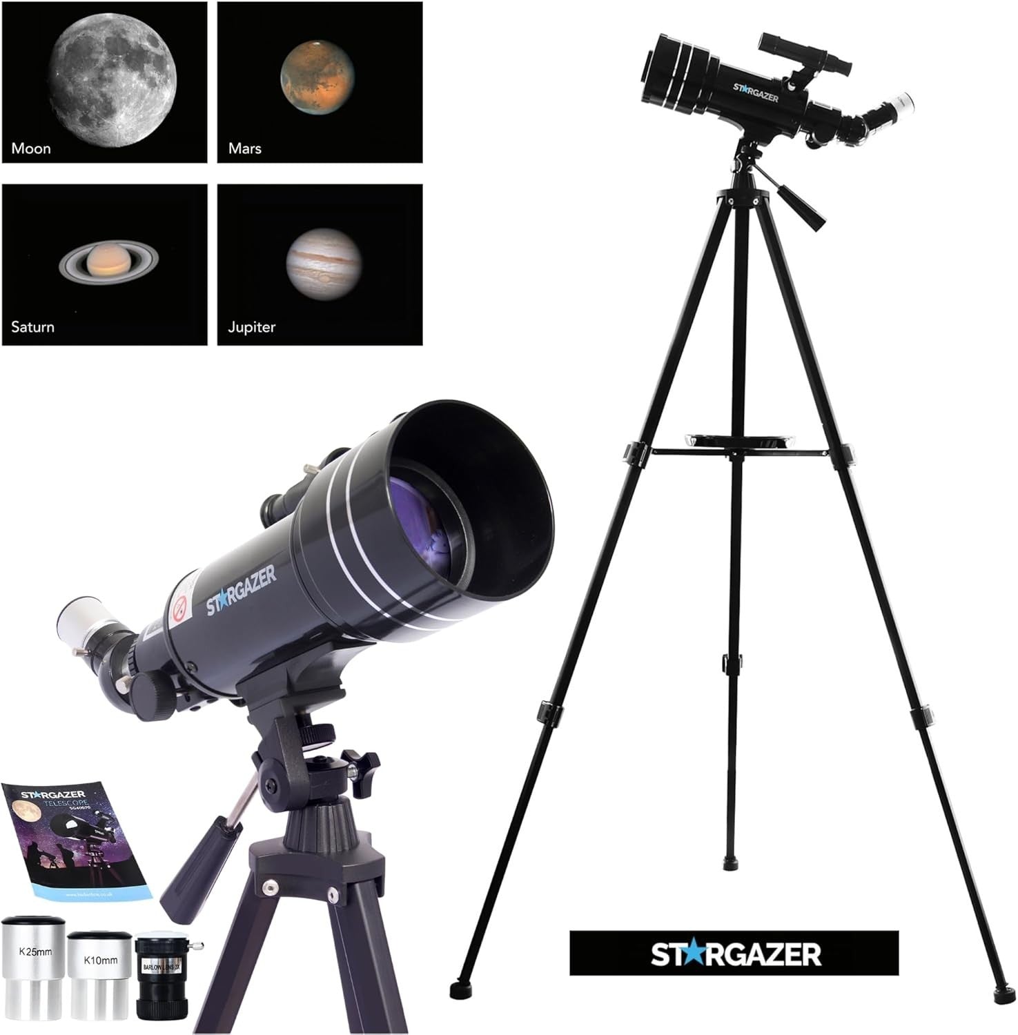 70mm Aperture 400mm Refractor Telescope for Adults & Beginners with Tripod