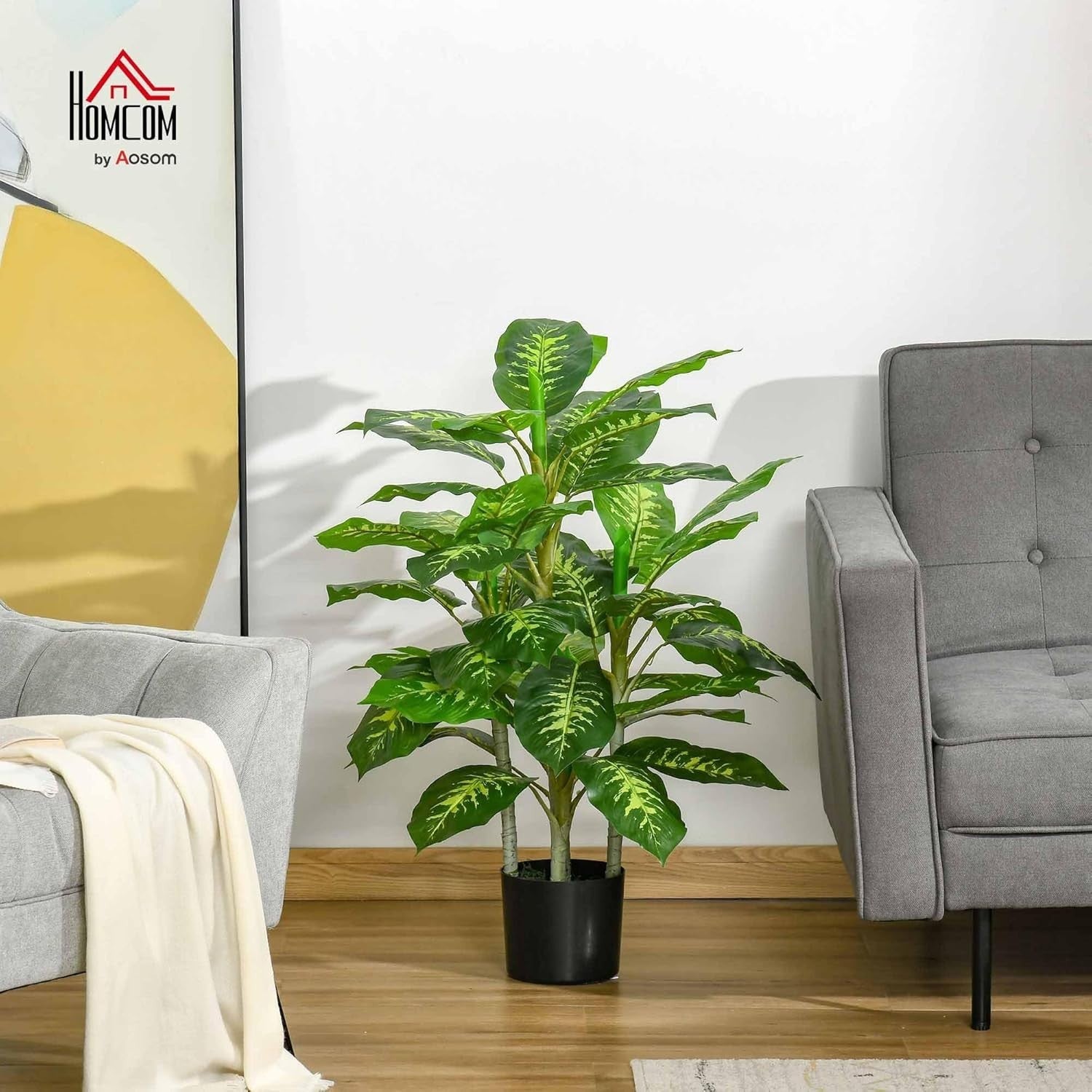 95cm Artificial Evergreen Tree in Weighted Pot Faux Green Indoor Home Decor