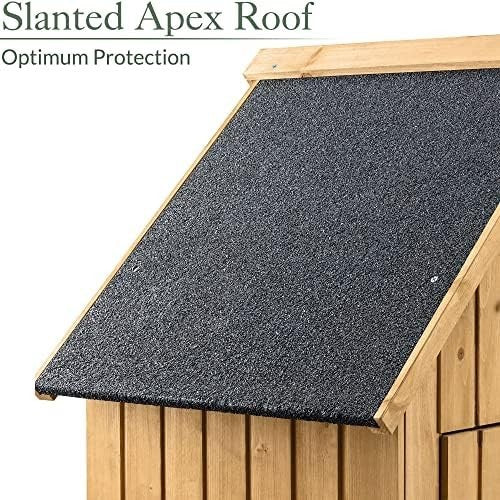 Slim Wooden Garden Shed Outdoor Storage Lockable Tall Compact Shed with Shelves