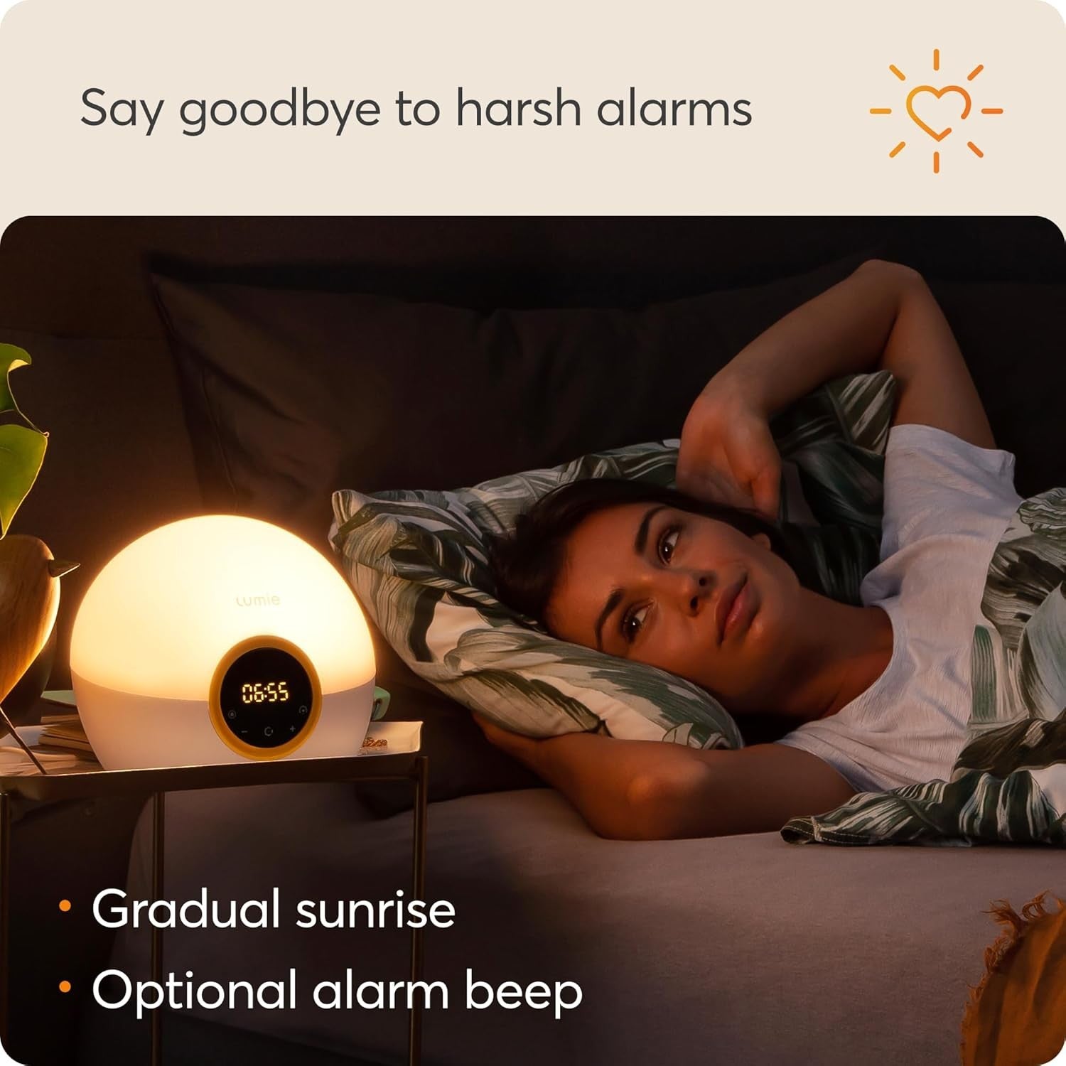 Sunrise Wake Up Light Alarm Clock Sunrise Sunset Multicolour Bedroom Lamp