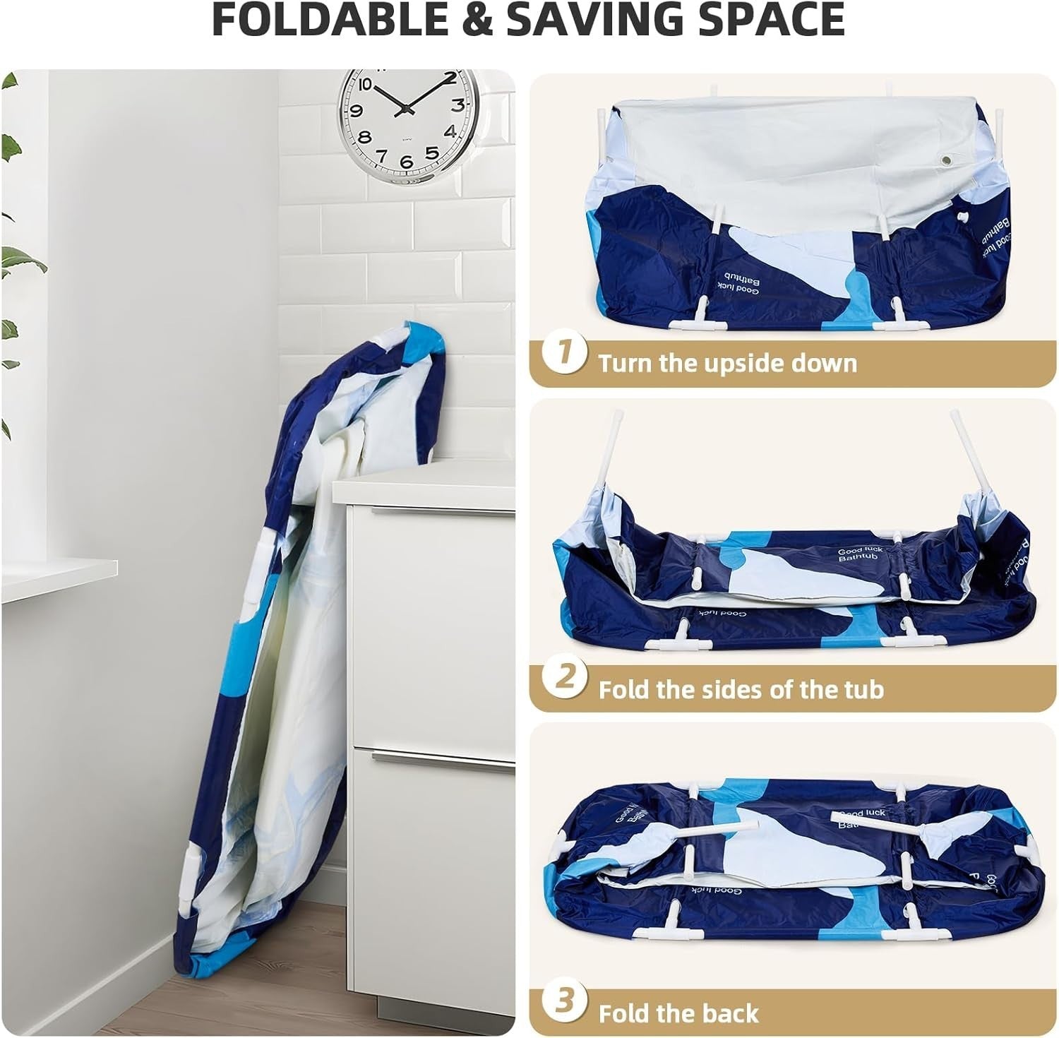 Portable Foldable Bathtub 140x50x55cm Adult & Kids Spa Tub – Milk Style