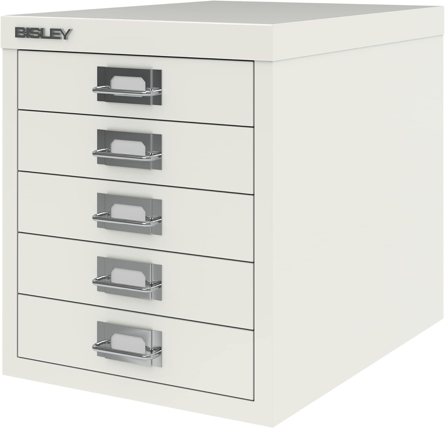 Desktop Filing Cabinet 5 Drawer Steel Office Organizer 32cm Chalk White