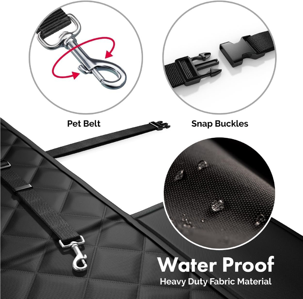 2 in 1 Dog Car Seat Waterproof Booster Travel Bed Cover Safety Belt