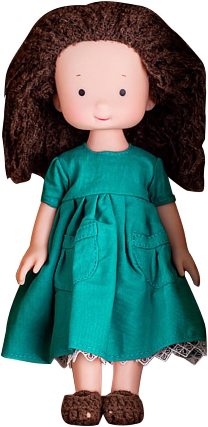 Handmade Knitted Rag Doll Soft Plush Styling Hair Imagination Gift for Girls